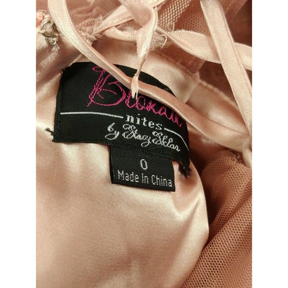 Blondie Nites Juniors Size 0 Pink Strapless Mesh - Picture 15 of 16